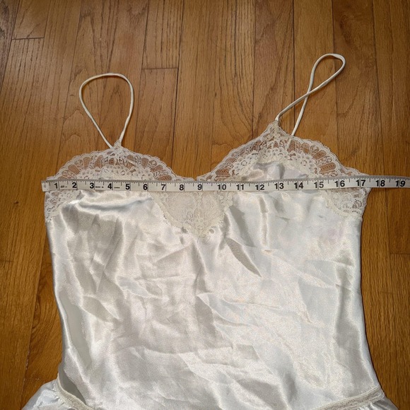 Vintage Pembrook Slip Dress M White Satin Lace Babydoll Chemise Lingerie Bridal - Picture 7 of 10